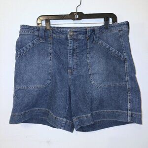 Faded Glory Stretch Denim Blue Jean Shorts Size Missy 16
